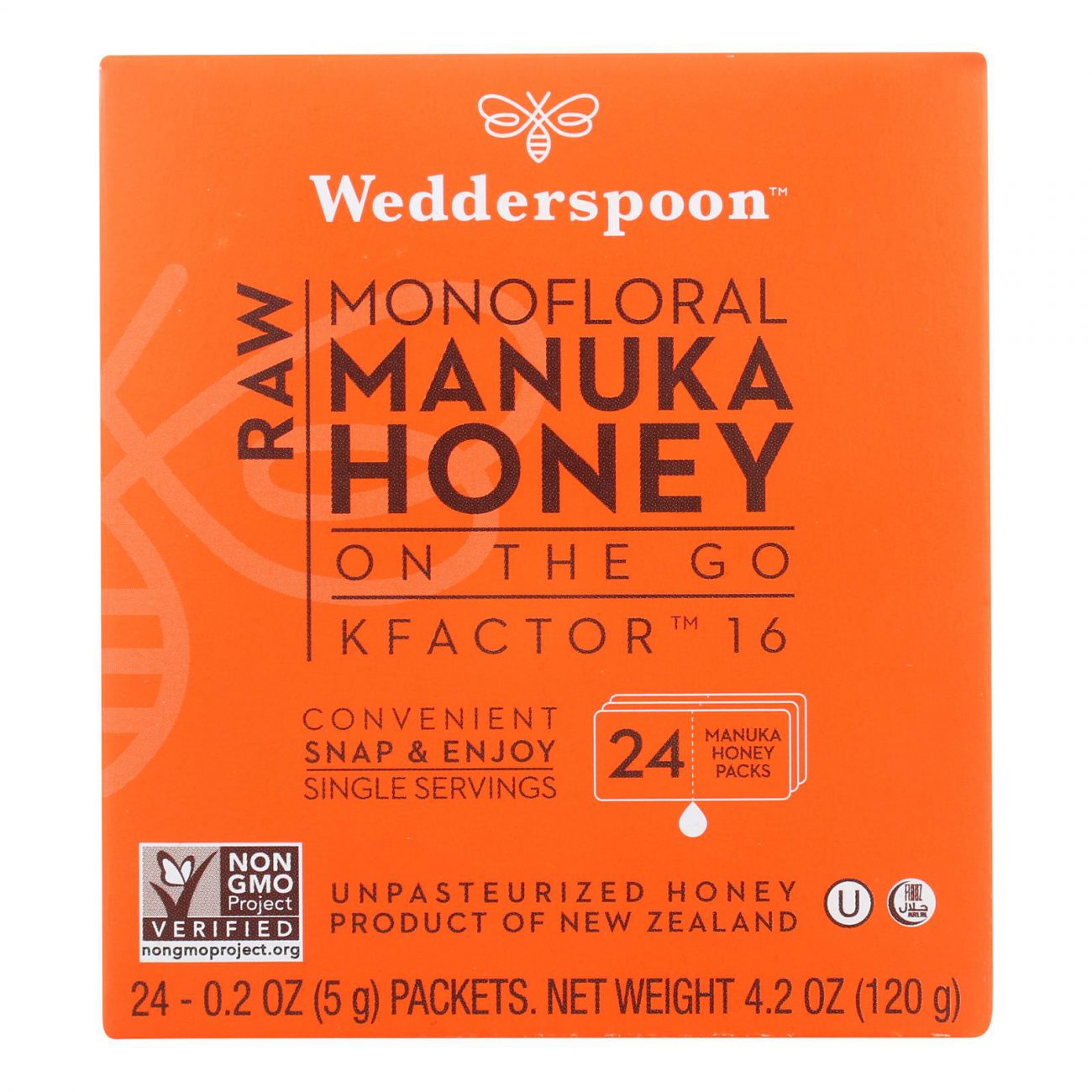 Wedderspoon Honey On The Go 100% Raw Manuka Honey -Pack Of 1 – 4.2 Oz